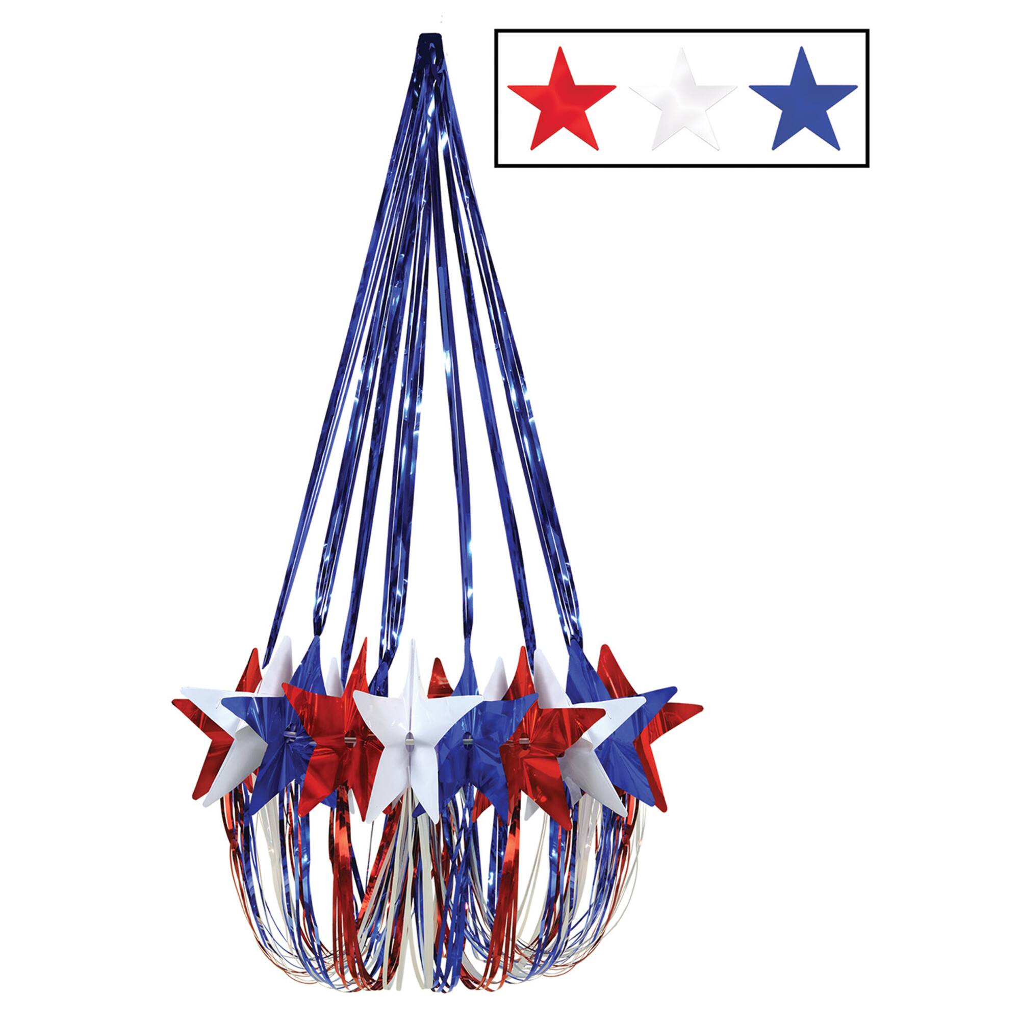 Beistle 35" Red, White & Blue Star Chandelier